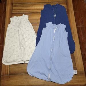 Set of 3 Infant Zipper Nap Sacks: Dark Blue, Lt. Blue & Hedgehogs - Size Medium